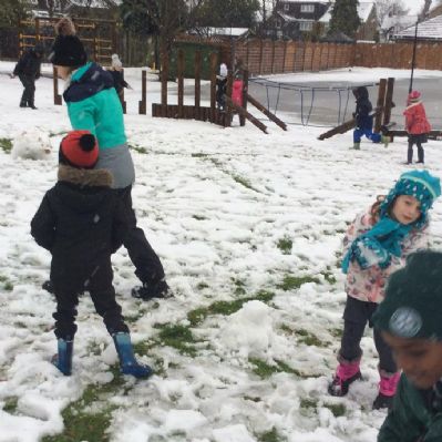 Playing in the snow