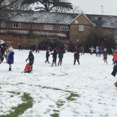 We love the snowy days at school
