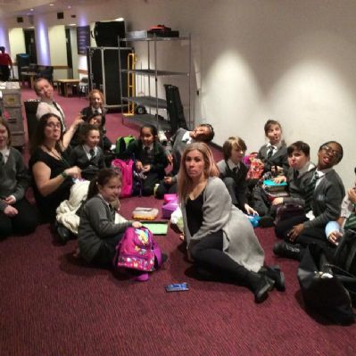 Back stage at the Barbican